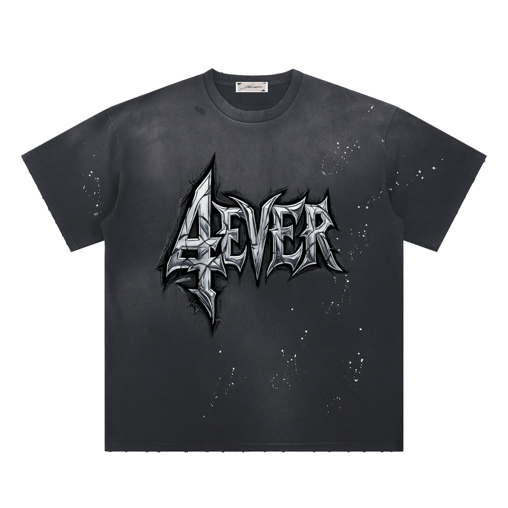 Hand-Frayed Sunfade Paint Splatter T-Shirt