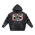 Vintage Washed Frayed Fleece Hoodie