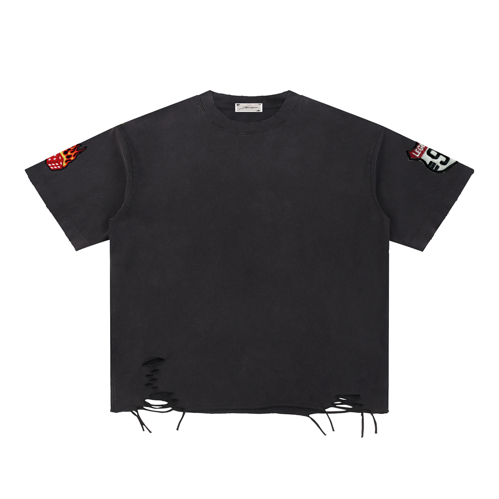 Snow Washed Raw-Hem T-Shirt