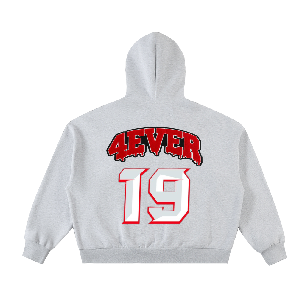 Fleeced Full-Zip Boxy Hoodie